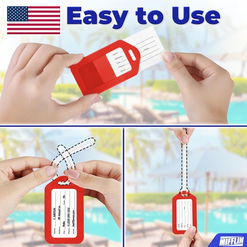 Mifflin-USA - Luggage Tags - Red, 50 PK - Bag Tag for Baggage - Suitcase Accessory Bulk - Image 3